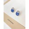 Fresh and elegant crystal earrings in orange, sea blue and green pastel gradient colors. Women's light luxury and fashionable earrings.