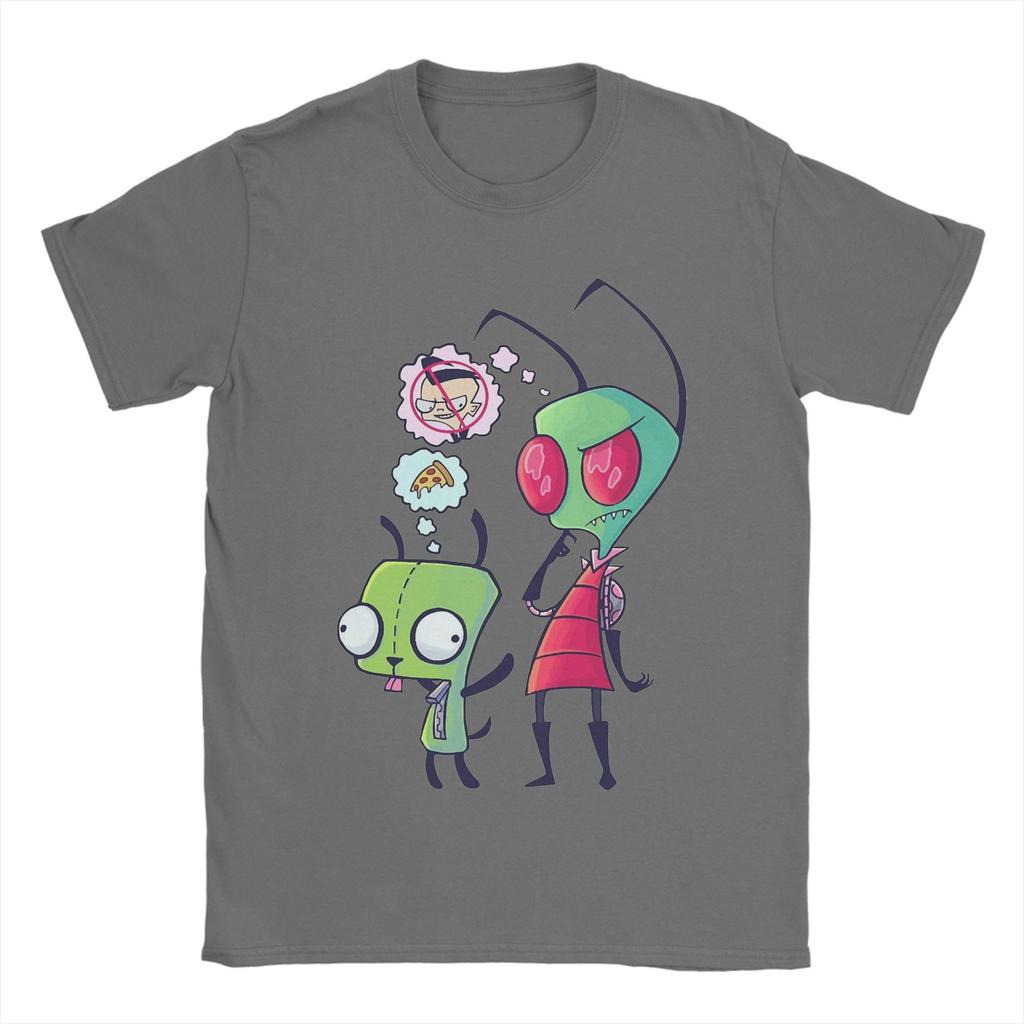 Novelty Gir and Zim Invader Zim TShirts Unisex Round Neck Cotton T Shirts  Short Sleeve Tees Plus Size Clothes