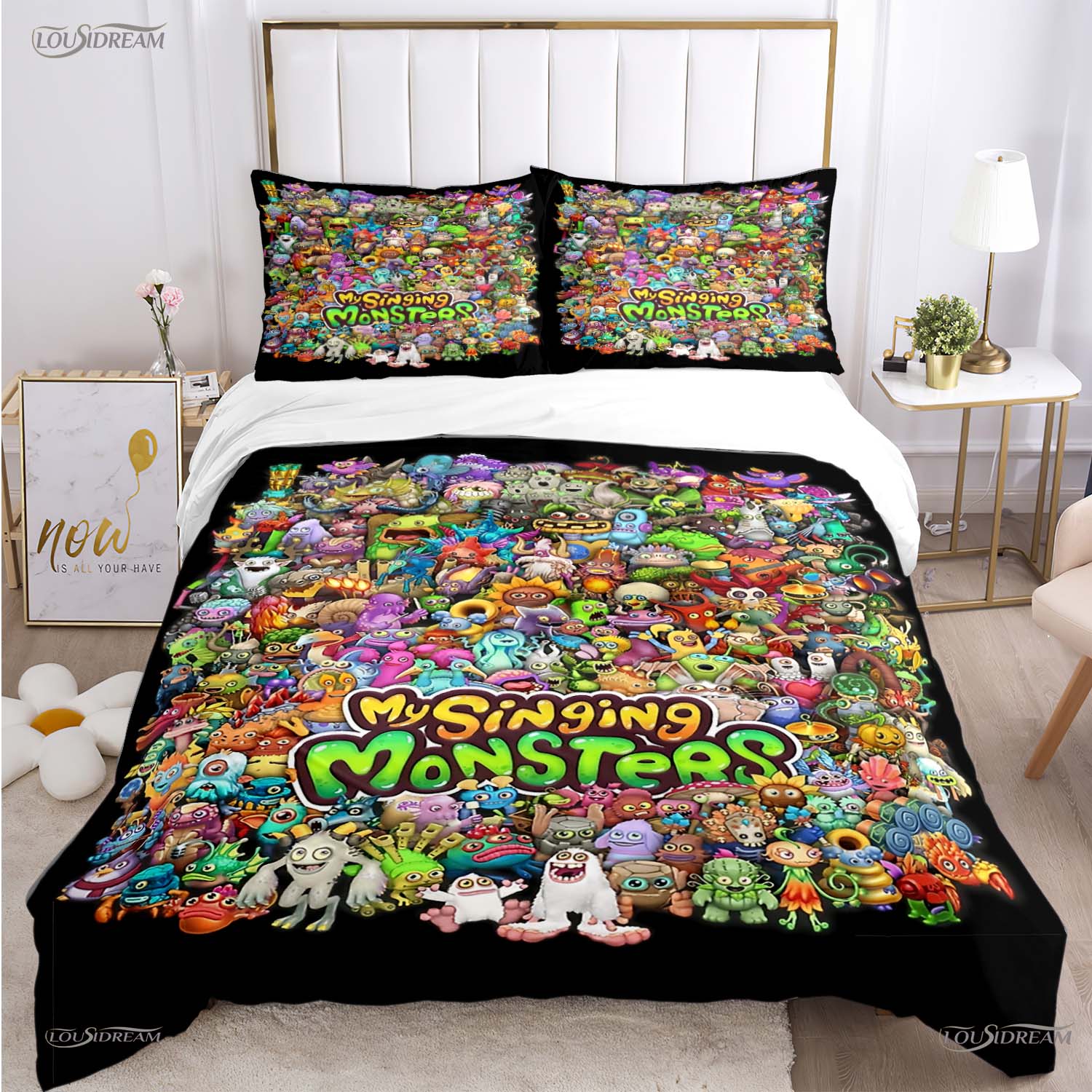 

Funy My Sing Monster Al Season Soft Duvet Cover Warm Comforter Beding Sets Soft Comfortable Quilt Cover plus Pilowcases Single/Double/Quen/King 100*200cm Single