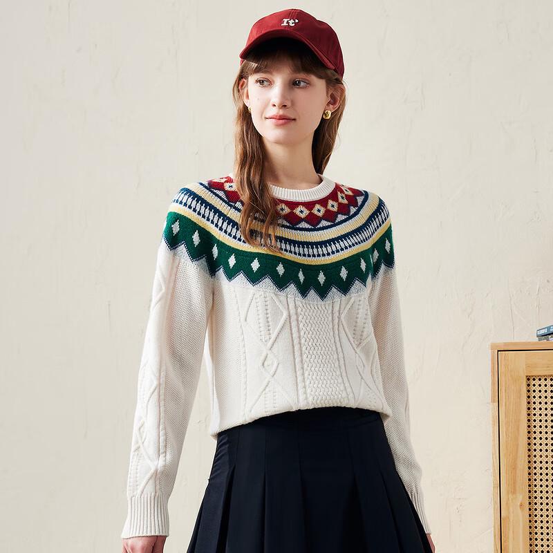 Women's Retro Cable Knit Wool Sweater