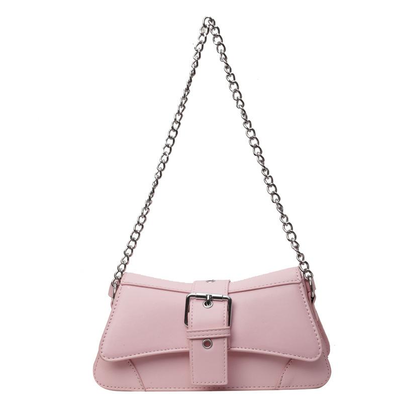 

Популярная в этом году модная высококачественная текстурированная сумка под мышкой 2025 весна новая цепочка универсальная сумка женская розовый