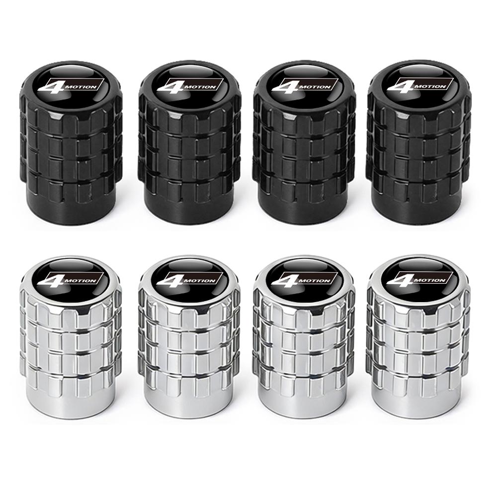 4PC Aluminium Car Tire Valve Stems Cap Gear-Shaped-Valve For Volkswagen TSI TDI R32 MK4 GTI Golf Polo Tiguan Passat Jetta Touran