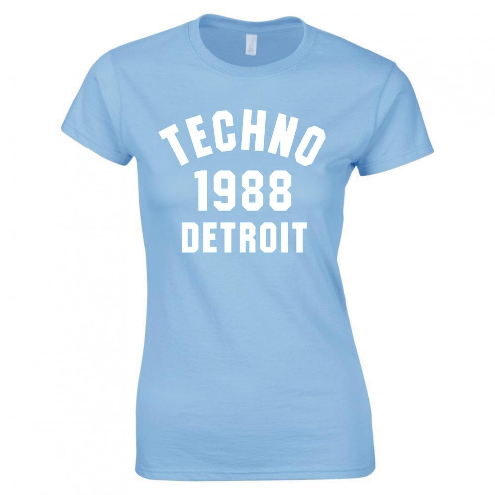 Techno 1988 Detroit Ladies Skinny Fit TShirt S