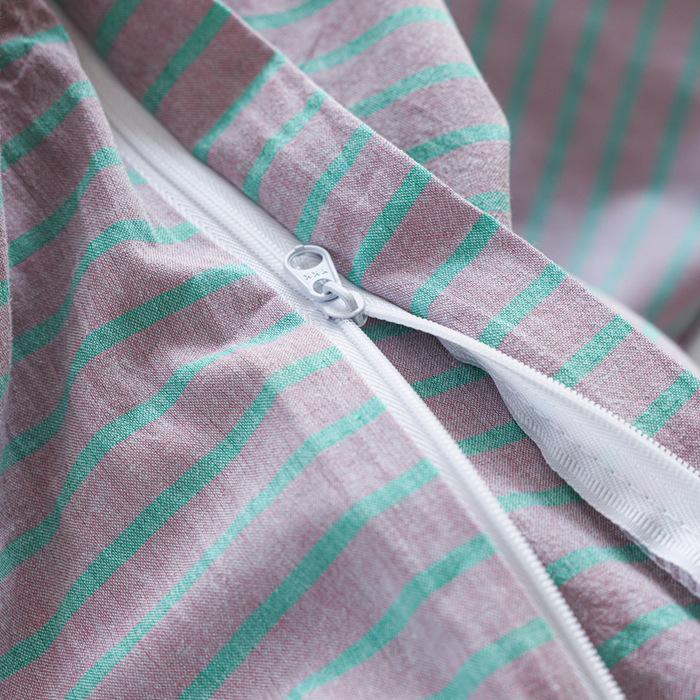 New Woven Cotton Pure 4-Piece Bedding Set: Skin-Friendly Pillowcase & Fitted Sheet