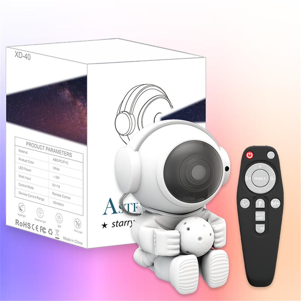 2024 Latest Astronaut Projection Light Galaxy Projector Upgrade Starlight Nebula Desktop Decoration Light Atmospheric Light Moon