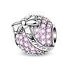 Cute Pink Rose Cherry Blossom Crown Charm Pendant Bead DIY Bracelet Jewelry Accessory