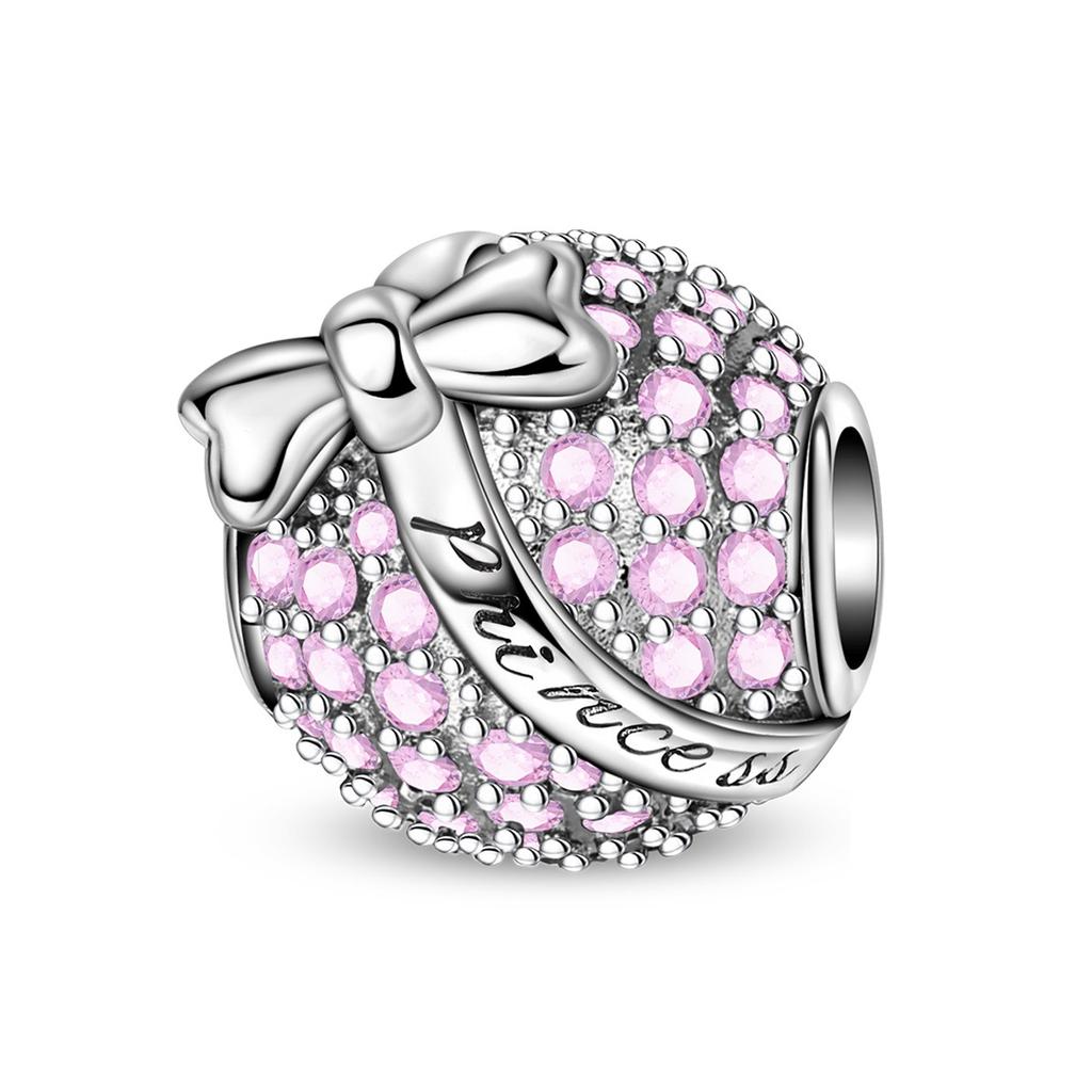 Cute Pink Rose Cherry Blossom Crown Charm Pendant Bead DIY Bracelet Jewelry Accessory