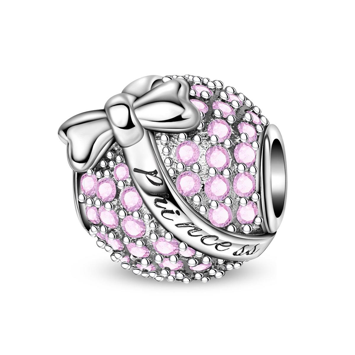 

Cute Pink Rose Cherry Blossom Crown Charm Pendant Bead DIY Bracelet Jewelry Accessory