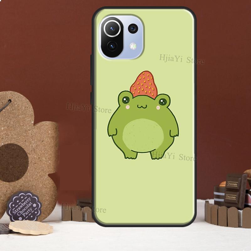 Cute Green Frog Phone Case For Xiaomi Mi 11 Lite 11Ultra 9T 10T 11T Pro POCO M3 M4 X3 Pro F3 Cover Coque