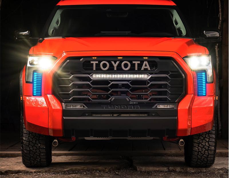 LED Daytime Running Turn Signal Fog Lights for 2022-2025 Toyota Tundra Front Bumper