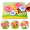 Childrens Wooden 3d Butterfly Puzzle Blocks With Handeye Coordination Development For Early Learning