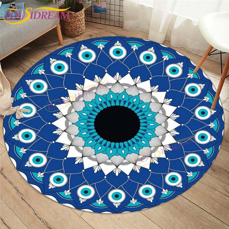 Evil Eye Covor Covor Decoratiuni Interioare Hamsa Palm Mandala Covor Covor Sufragerie Covor Boho Chic Rotund Scaun Covor Rotund