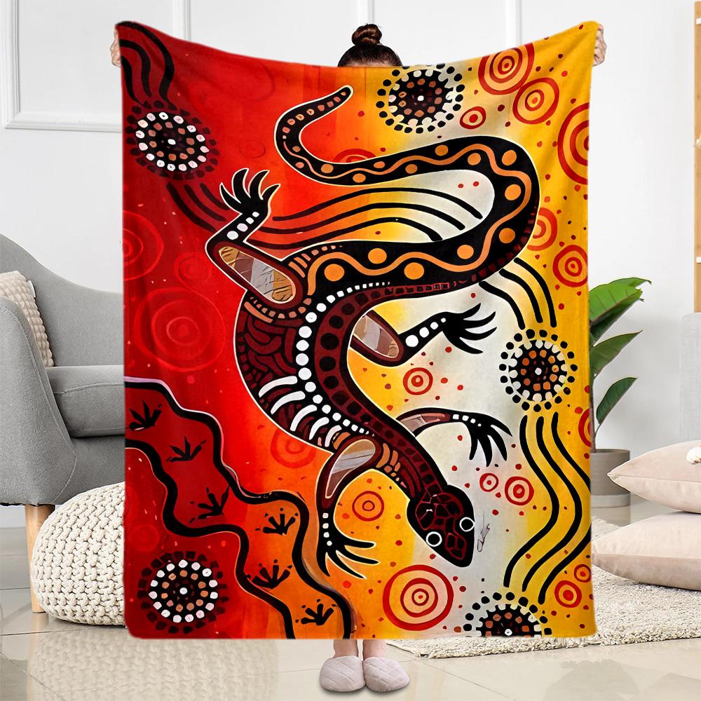 Australian Aboriginal Style 22 Blanket Soft Warm Cozy Perfect for Seaside Couch Picnics All-Season Use Modern Style Birthday Christmas Gift Blanket