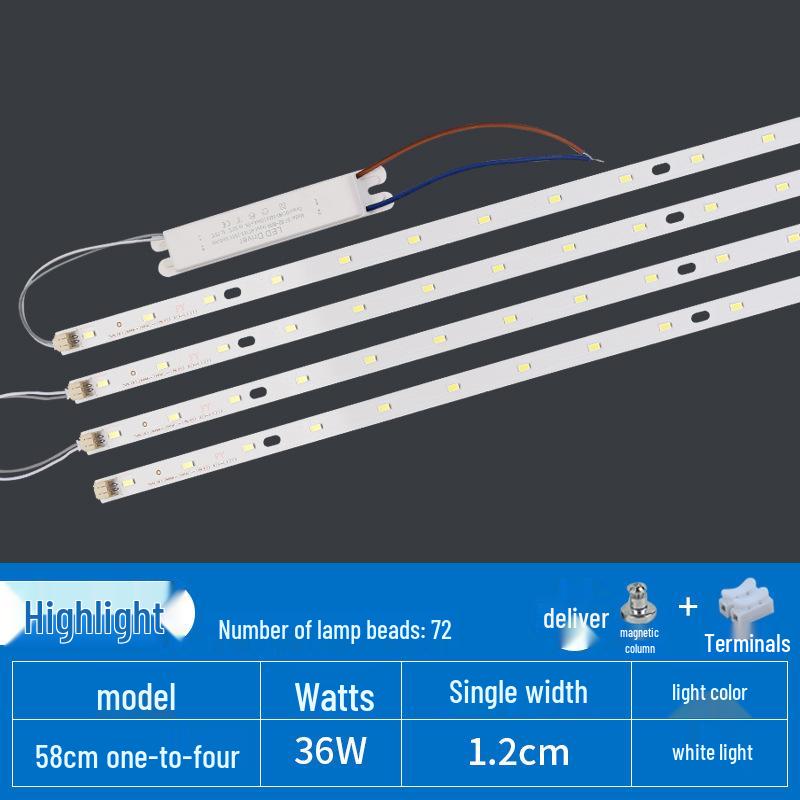 1.2m LED Lamp Strip Aluminum Substrate, 1.1m Office Light Replacement, Super Bright Source Accessories