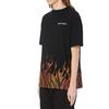 Men's PALM ANGELS Flame Alphabet Logo Printing Short Sleeve Black PMAA001E20JER0011020