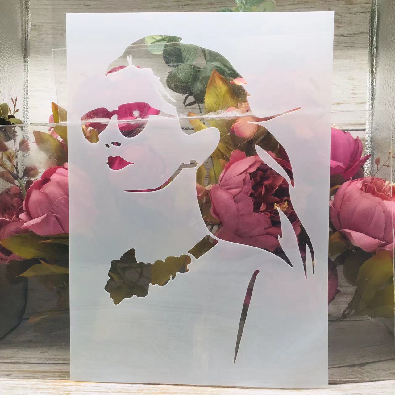 

A4 29 см Модна дівчина DIY Накладення трафаретів Настінні розписи Альбом для розмальовок Декоративний шаблон для тиснення коричневий