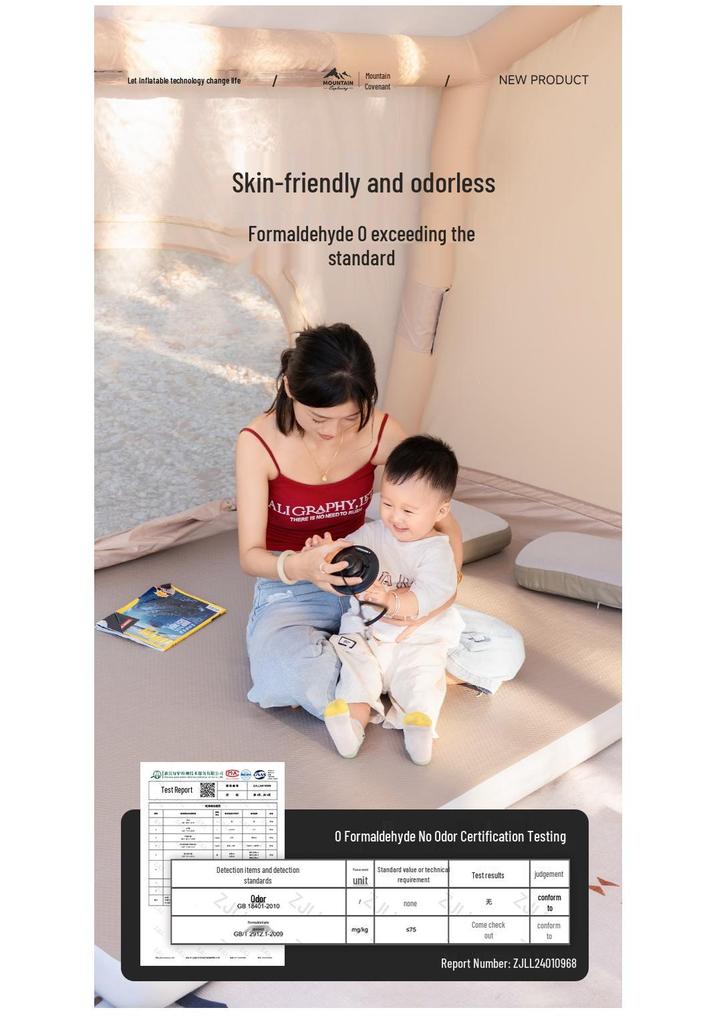 Brushed Inflatable Double Sleeping Pad for Camping, Outdoor Air Mattress, and Household Use