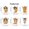 6pack Weatherproofed Resins Figurines Outdoor Fairies Garden Resin Crafts Sculptures for Outdoor Display
