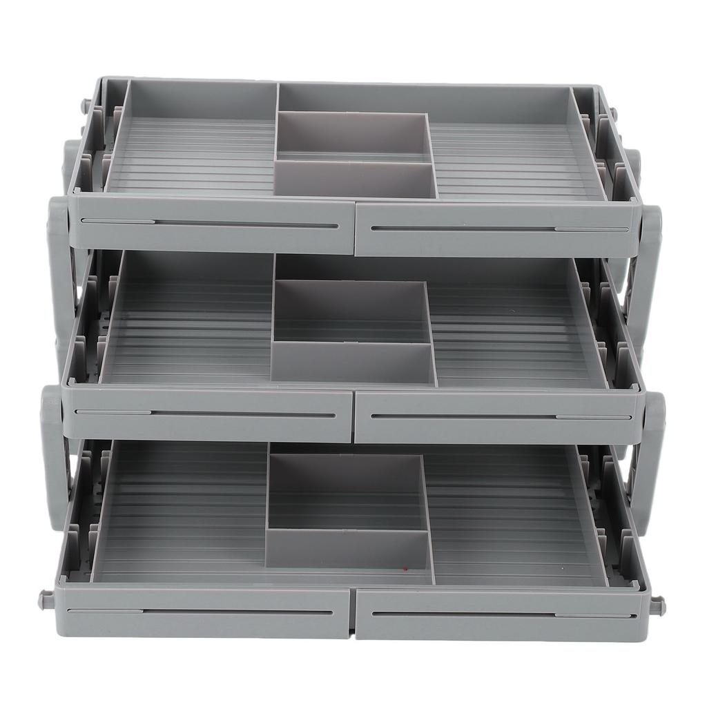 3 Tier Drawer Organizer Adjustable Expandable Multi Level Smart Drawer Organizer for Makeup Jewelry Cosmetics