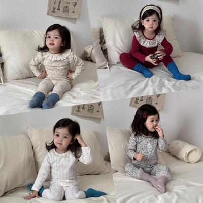 Baby Loungewear Pajamas Infant Clothes Class A Boneless Long Johns Two-piece Set Autumn and Winter Girls' Suit