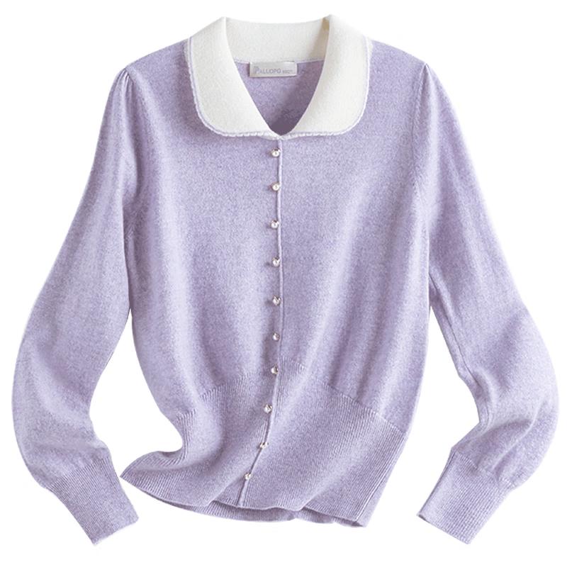

PALUOPO Women s Cashmere Long Sleeve Doll Collar Sweater XL 110