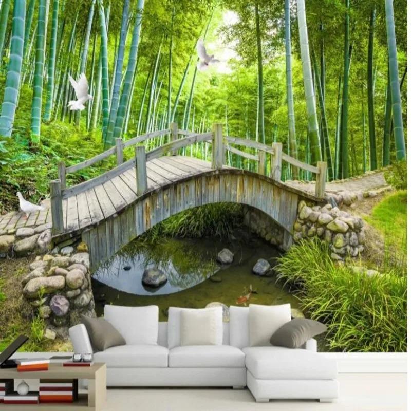 Bridges Bamboo 3d Murals Bedroom Living Room Wall Murals Wallpaper