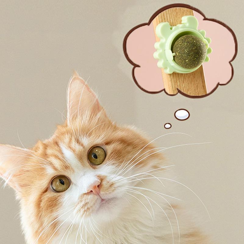 Pet Catnip Toys Edible Nature Mint Ball Safety Healthy Rotatable Cat Chasing Game Toy Clean Teeth Product with Box