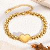 Trendy Love Heart Bracelet for Women,Stainless Steel Strap Chain Bracelets,Exquisite Party Jewelry Mother's Day Gift