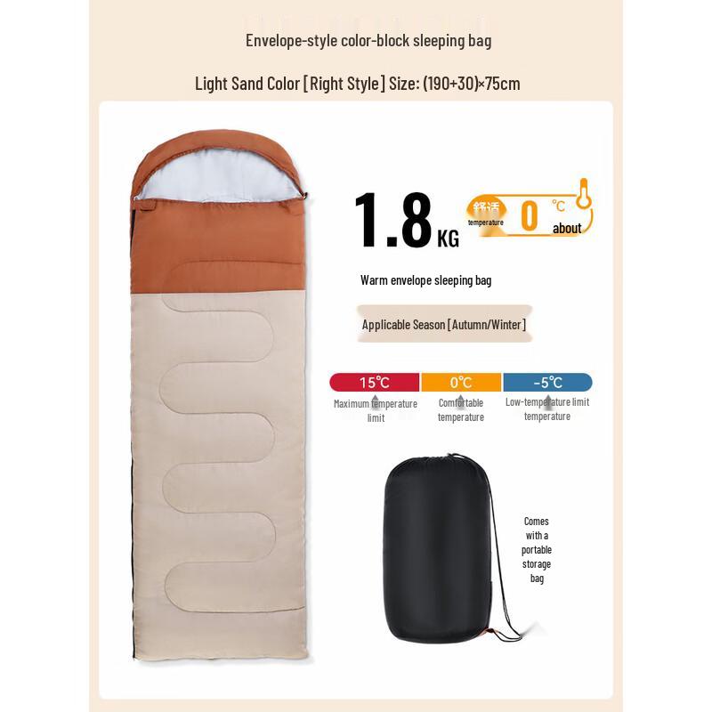 

OEING Adult Outdoor Camping Portable Sleeping Bag 190+30*75cm