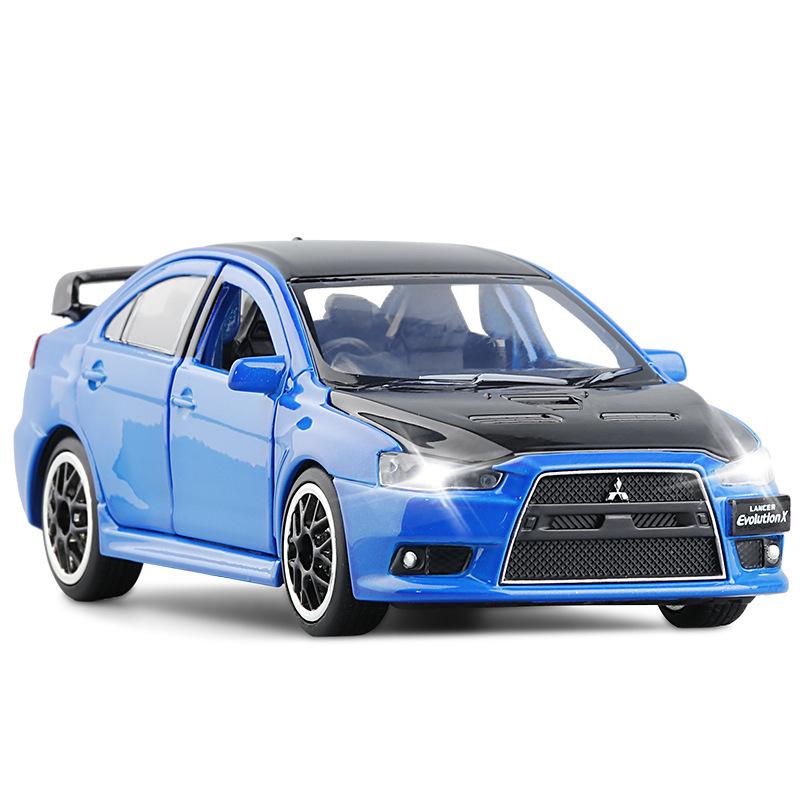 1:32 Mitsubishis JDM Lancer Evo X Open Door With Sound and Light Alloy Toy Car Model Ornaments For Children Gifts