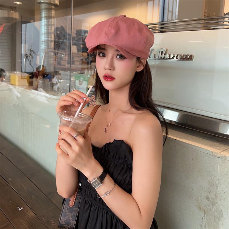 Modischer Wolkenhut für Damen Trendiges Achteck-Barett Vintage Schiebermütze Frühjahrs-Sonnenhut