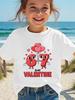 Valentine 67 Six Seven Meme Print T-Shirt 67 Number Round Neck Cute Casual Short Sleeve Comfortable T-Shirt Children's Clothing