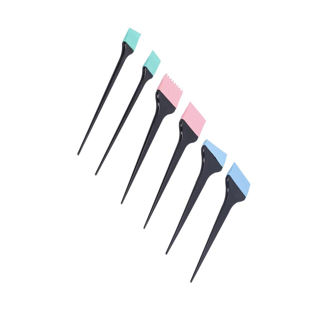6pcs Silicone Hair Dye Brush Home Barber Shop Hair Treatments Coloring Brush Set