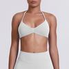 European and American Style Thin Strap Beauty Back Halter Sports Bra for Women, Pilates Yoga Tank Top, Seamless Fitness Underwear Camisole