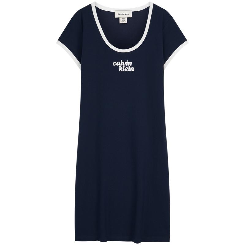 

Calvin Klein American Vintage Color Block U-Neck Slim Fit Knit Short Sleeve Dress Women dresses 47G212G XS