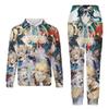 Popular Game Genshin Impact Cosplay Hoodies Set Male 3D Print Anime Tracksuit Jogging Outfits Harajuku Men Women Hoodie 2pcs Set