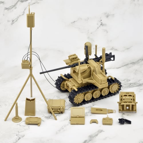 Tomytec Little Armory LD049 UGV Armed Robot System 2: Caliber Carrier 1/12 Scale Pre-painted PS Assembly Kit (Product Number: 329985)