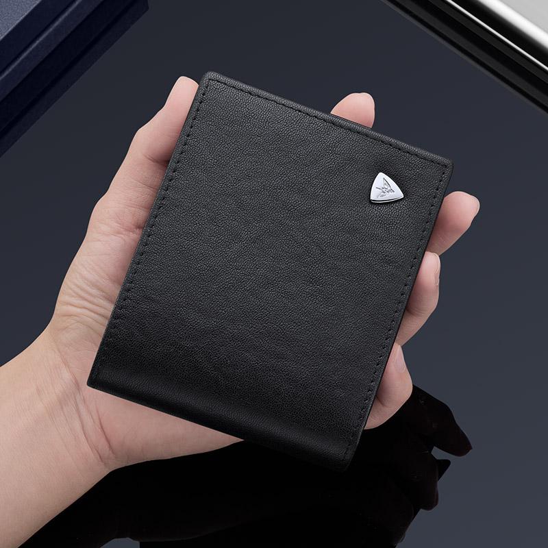 WILLIAMPOLO Men's Wallet 7 Card Holders Purse For Men Leather Luxury Credit Card Wallet Male Small Purse Gift P24QB400