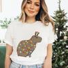 Womens Christmas Tshirt Funny Capybaras Lights Design Festive Crew Neck Girls Clothing Merry Christmas Capybara Cartoon Tshirt