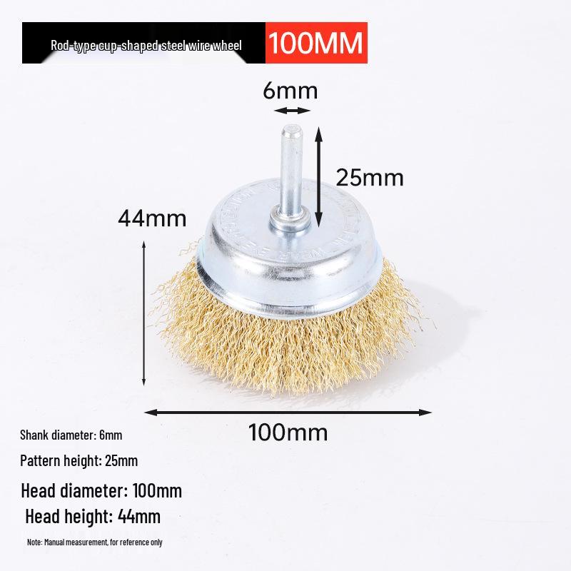 T-shaped Wire Brush: Metal Rust Removal and Polishing Tool with Round Handle
