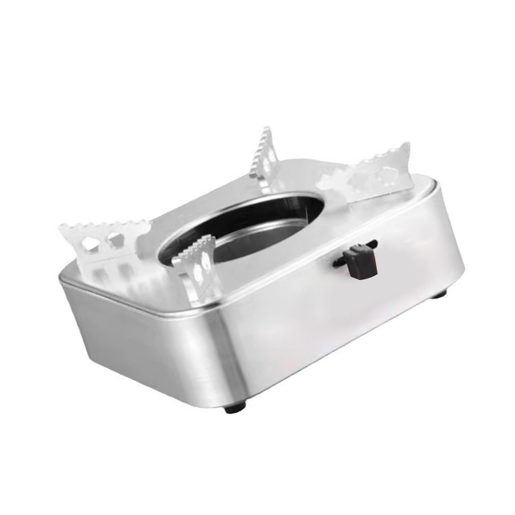 Square Camping Stove Fast Heating Adjust Fire Portable Alcohol Burner for Outdoor Backpacking