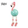 Flamingo Figurine Cute Dangle Leg Figurine, Tropical Polka Dot Statue, Whimsical Outdoor Statue Resin Home Decor Ornament for Indoor Patio Yard Shelf