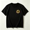 Back Printed Tshirt Sunflower And Leopard Print Pattern Unisexs Crew Neck Casual Short Aesthetic Printed Tshirt Top Printing