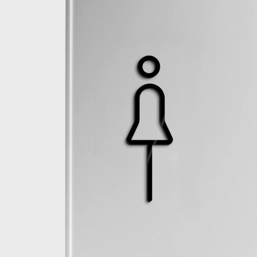 2pcs Black Color Toilet Sign Plate Brass Wash Room Door Wall Label Sticker Wc Holder Signage Board