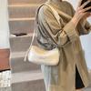 Retro bag women's 2025 new solid color texture shoulder pillow bag niche versatile messenger bag
