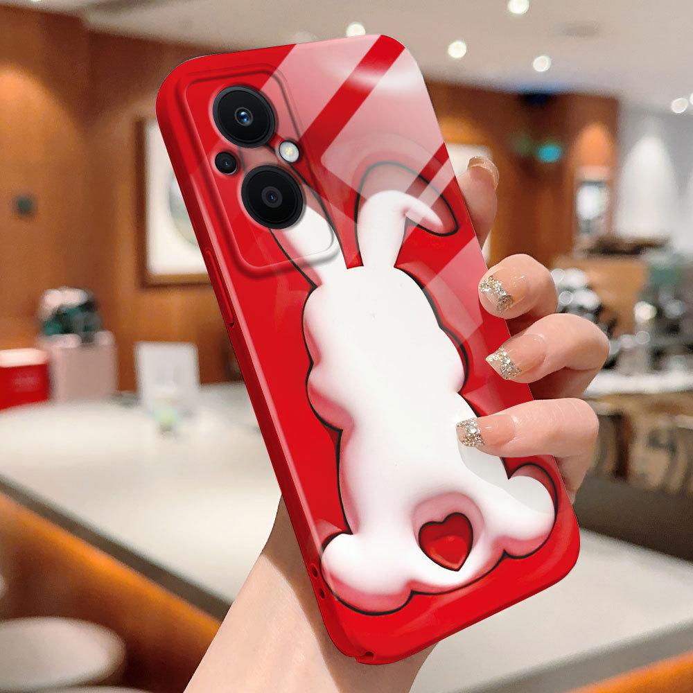 Etui na telefon z filmem all-inclusive, kreskówkowy modny design, twarda skorupa, pełne pokrycie, etui z ochroną aparatu dla OPPO A60 A96 Reno12 Realme C53 C75