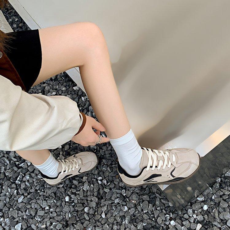 [Youshilai] Retro color matching German training shoes women's 2025 spring new flat-bottomed versatile fashion casual sports shoes