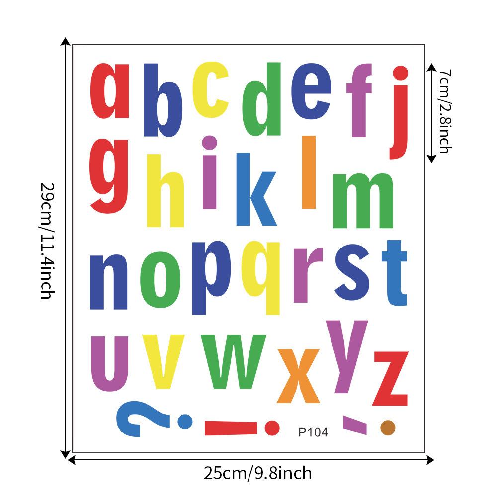 Kleurrijke 26-letter Combinatie Kinderkamer Studie en Huisdecoratie Stickers