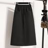 DIMANAF 2025 Übergröße Neue Frühling Elastische Baumwollröcke Damen A-Linie Mode Lockerer Rock Hohe Taille Vintage Maxi