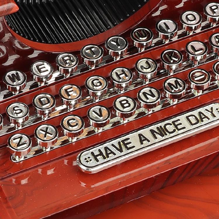 Classical Typewriter Shape Music Box Plastic Wind Up Ornament Plays Clear Melodies for Decorative and Gift Giving